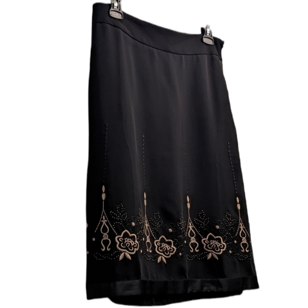🆕 Ann Taylor Loft Embroidered & Beaded Floral Midi Skirt 6